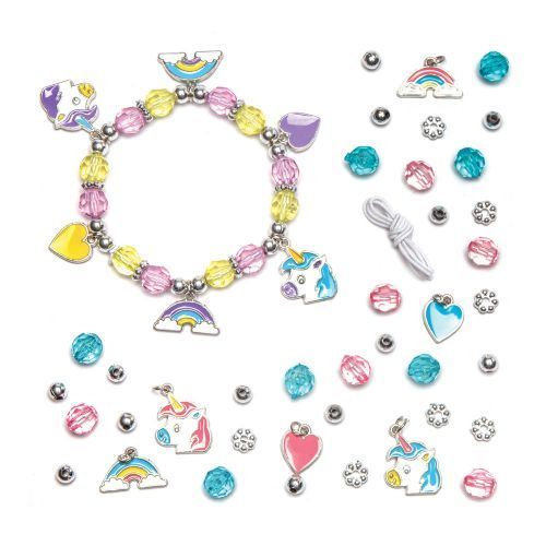 Bastelsets Bettelarmband, Einhorn, 3er Pack