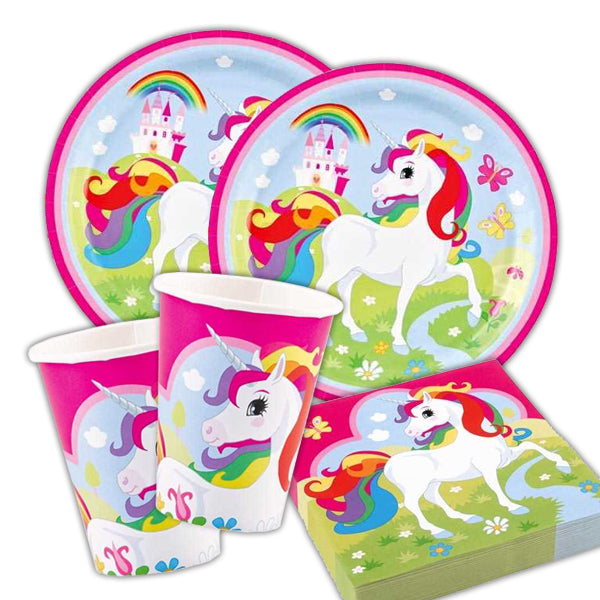 Party Deko Set Basic Einhorn Regenbogen, für 8 Kinder, 36-tlg