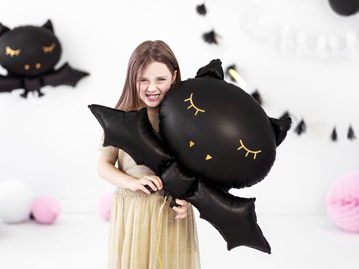 Fledermaus Folienballon, Halloween, schwarz, 80x52cm kinderparties-shop