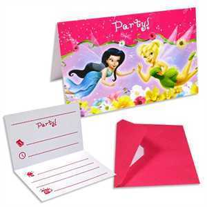 Einladung Fee Tinkerbell, 6er Pack inkl. Umschläge