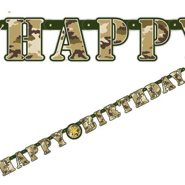Buchstabenkette Happy Birthday, Tarnfarbe, 1,6m