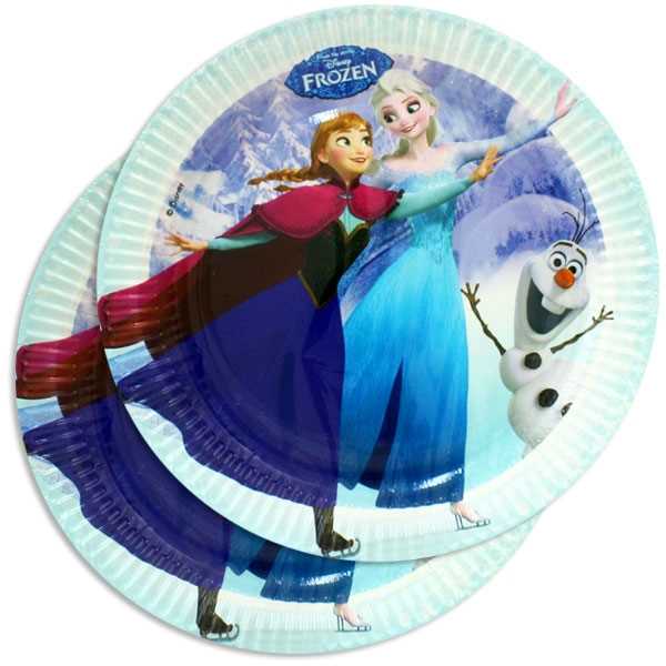 Party-Teller Frozen, Eislaufen, 8er Pack, 23 cm, Party Deko Motto-Party am Kindergeburtstag, Geburtstag