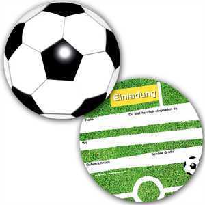 Einladung Fussball rund, 6er Pack