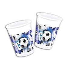 Party Becher Fussball Goal, 10er Pack, Plastik, Party Deko Motto-Party am Kindergeburtstag, Geburtstag