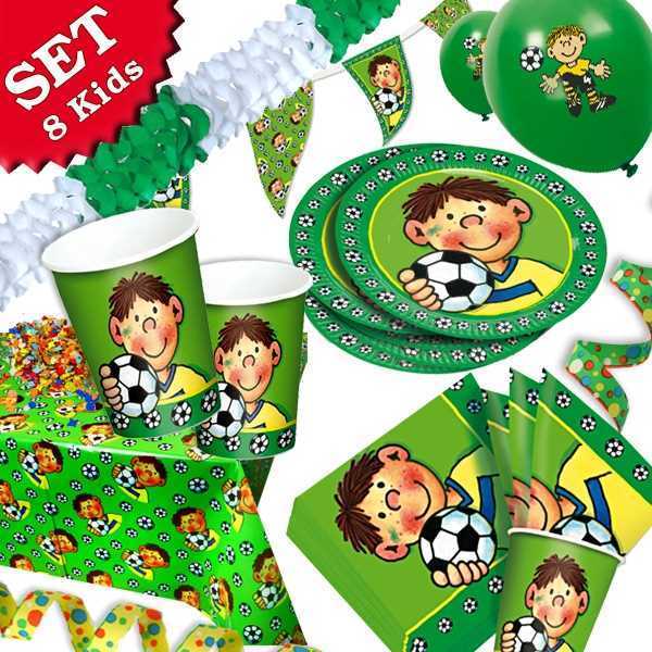 Party Deko Set Fritz Flanke, 8 Kids, 49-teilig, Party Deko Motto-Party am Kindergeburtstag, Geburtstag