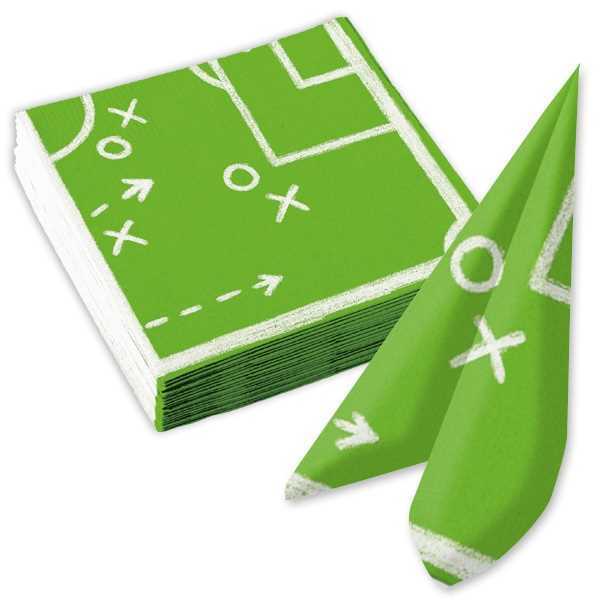 Servietten Fussball, Kicker Party, 20 Stück, 33x33 cm, Party Deko Motto-Party am Kindergeburtstag, Geburtstag