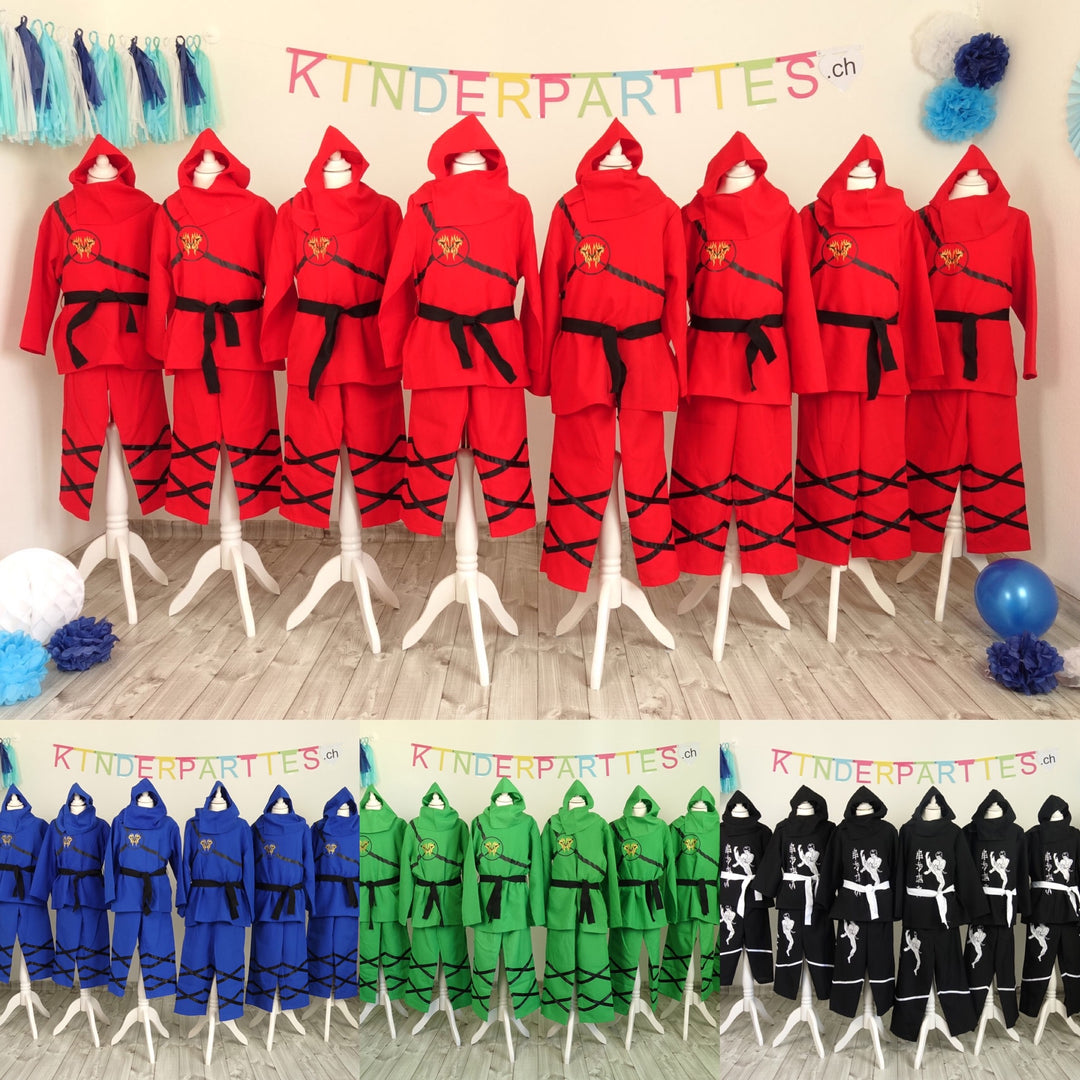 Kostümverleihkiste Basic Ninjago: Lloyd / Kai / Cole / Jay kinderparties-shop