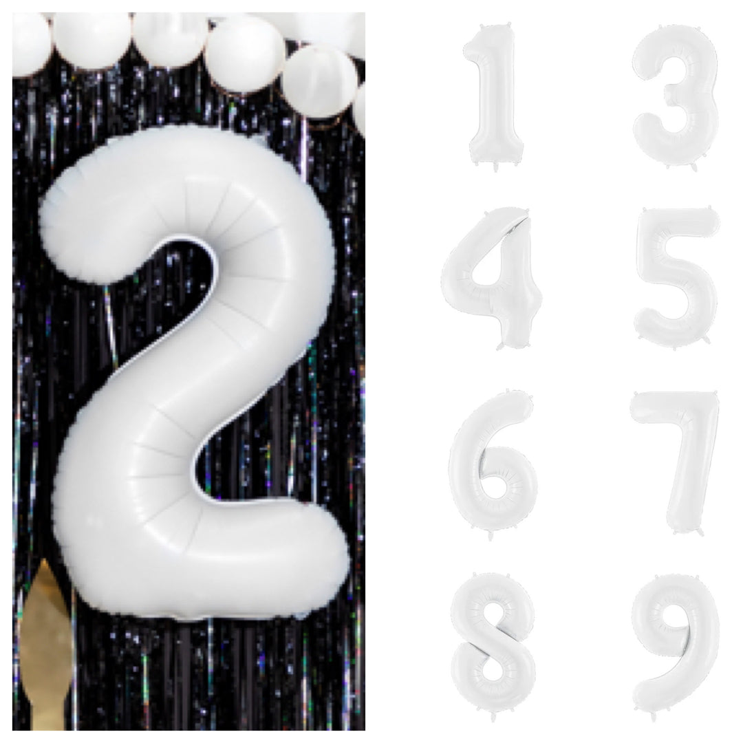 Folienballon Zahl 1-9 weiss