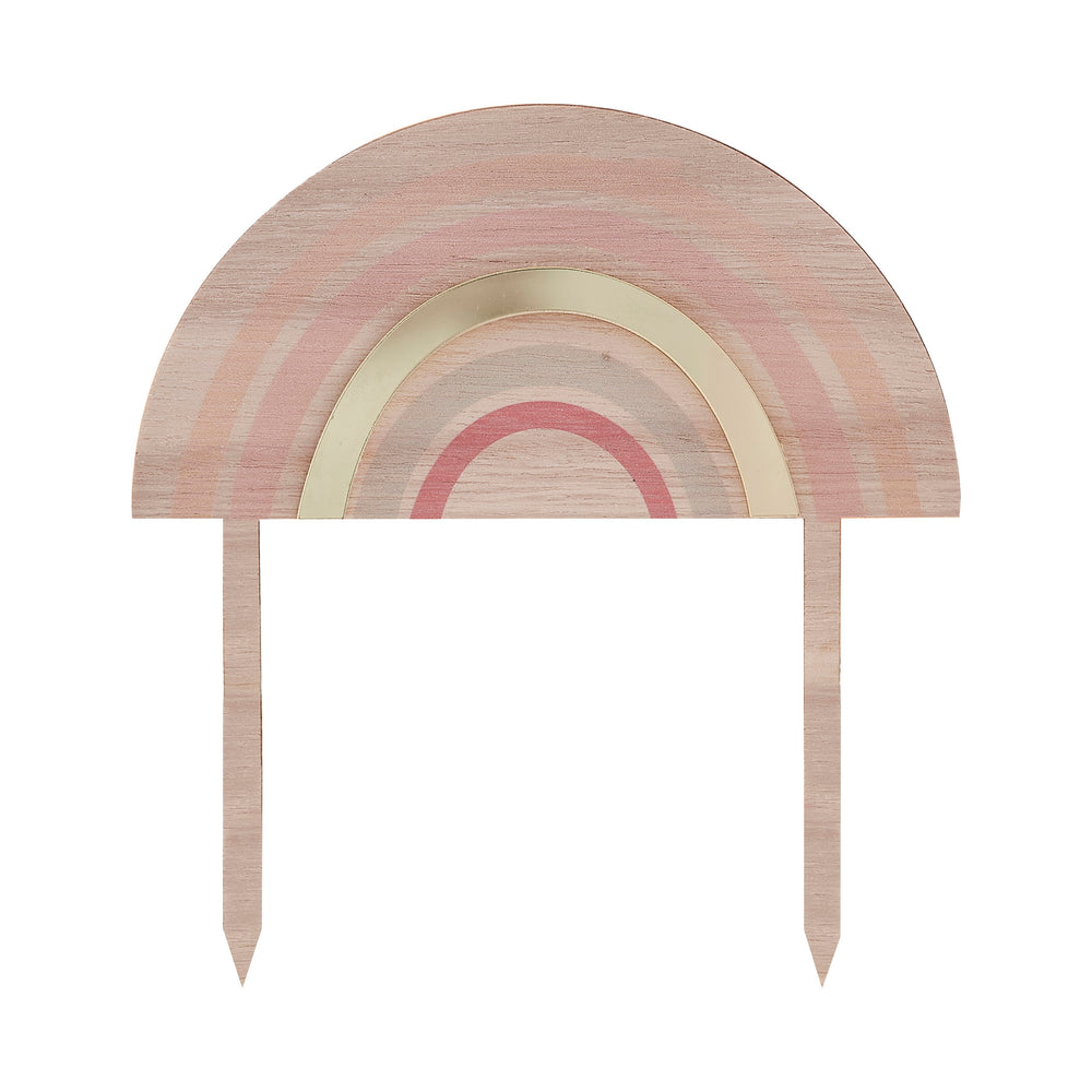 Pastell Regenbogen Tortendekoration aus Holz kinderparties-shop