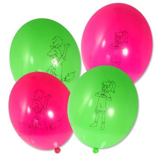 Luftballons, Bibi Blocksberg, 8er Pack, Party Deko Motto-Party am Kindergeburtstag, Geburtstag