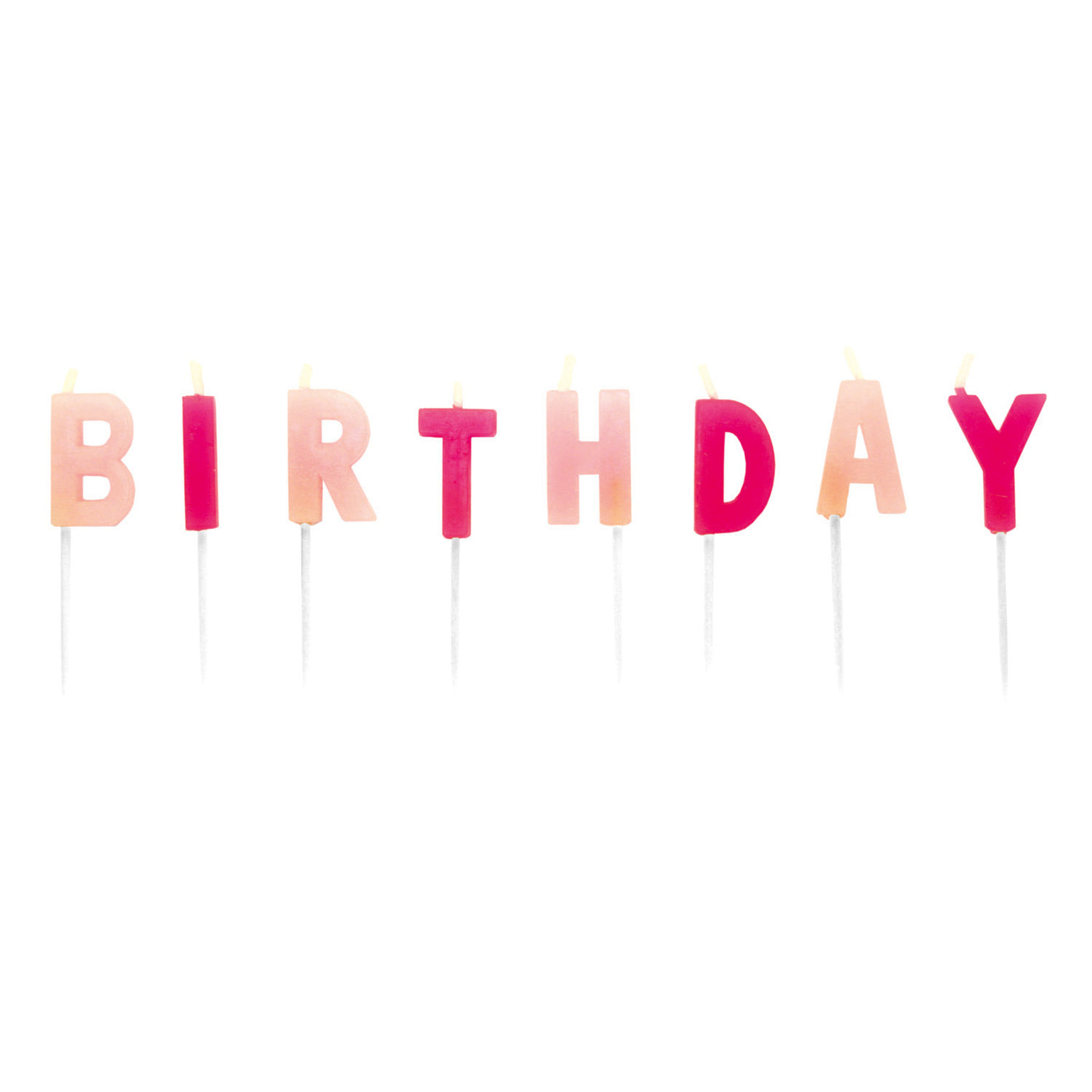 Kerzen Happy Birthday, rosa, 13er Pack, 7cm, Party Deko Motto-Party am Kindergeburtstag, Geburtstag