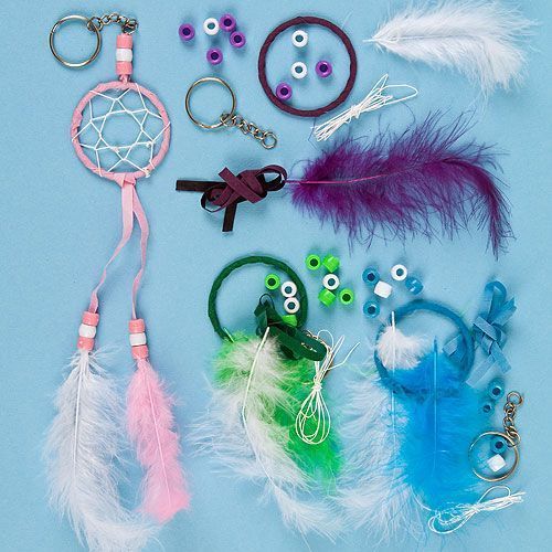 Bastelset Schlüsselanhänger Traumfänger, 4er Pack