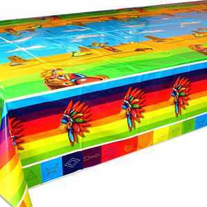 Tischdecke, Indianer, 1,3×1,8m, abwaschbar, Party Deko Motto-Party am Kindergeburtstag, Geburtstag