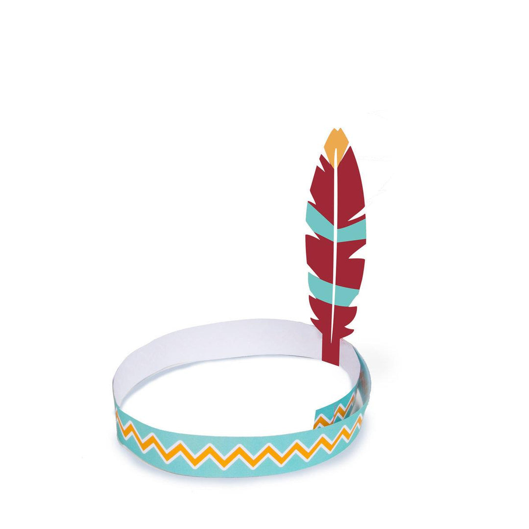 Indianerkopfschmuck, Haarbänder Tepee & Tomahawk, 4er Pack