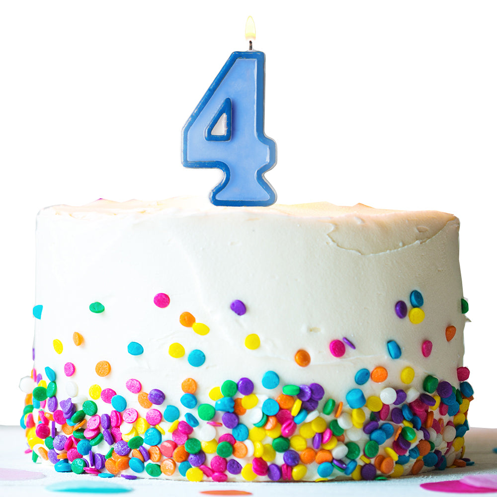 Zahlenkerze 1-9 und 0, blau, 7cm