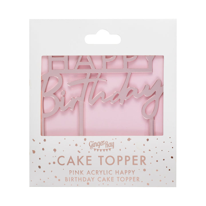 Kuchentopper Happy Birthday, Rose Gold, Kuchen Deko kinderparties-shop