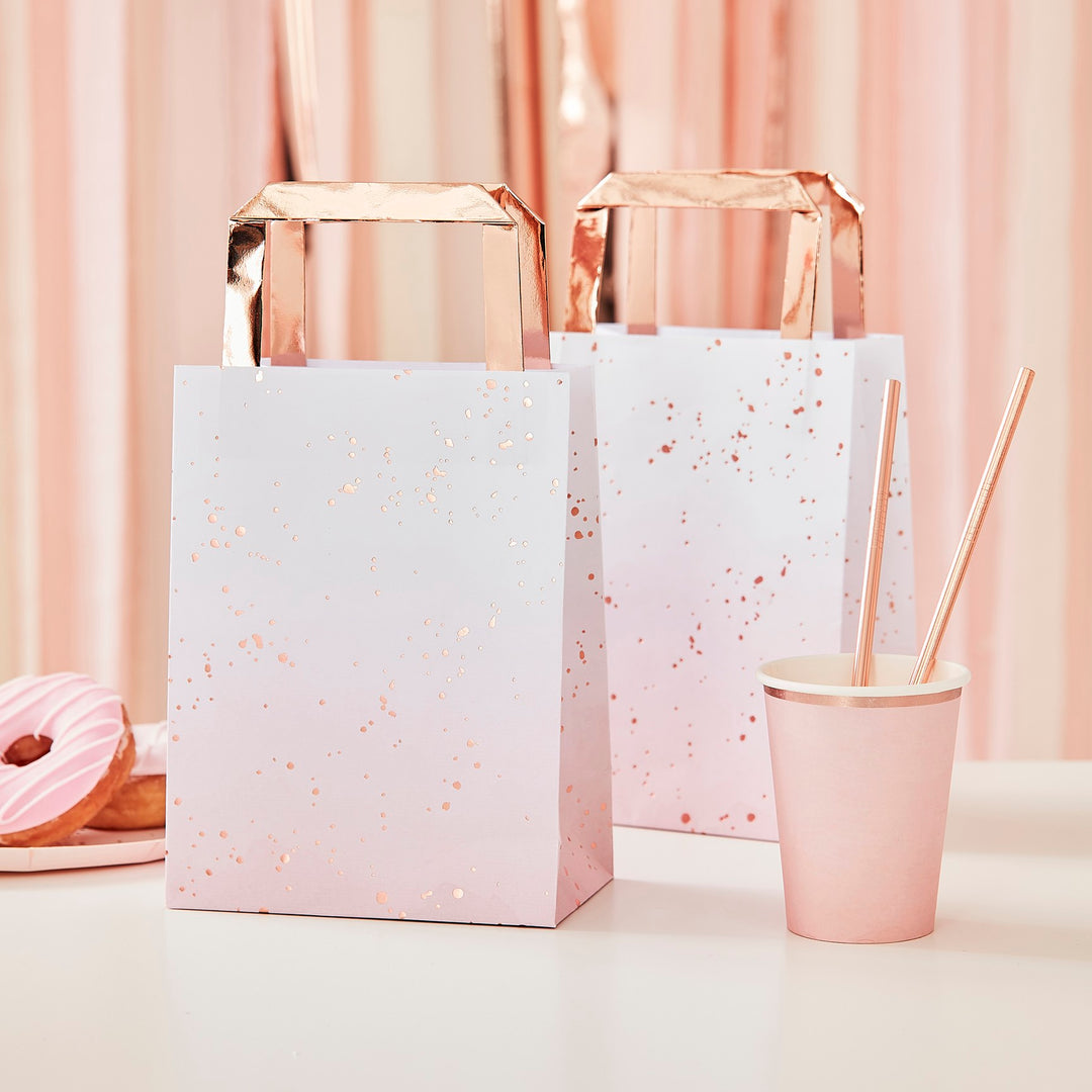 Pink Ombre Mitgebsel Tüten, 5er Pack, 27x15cm