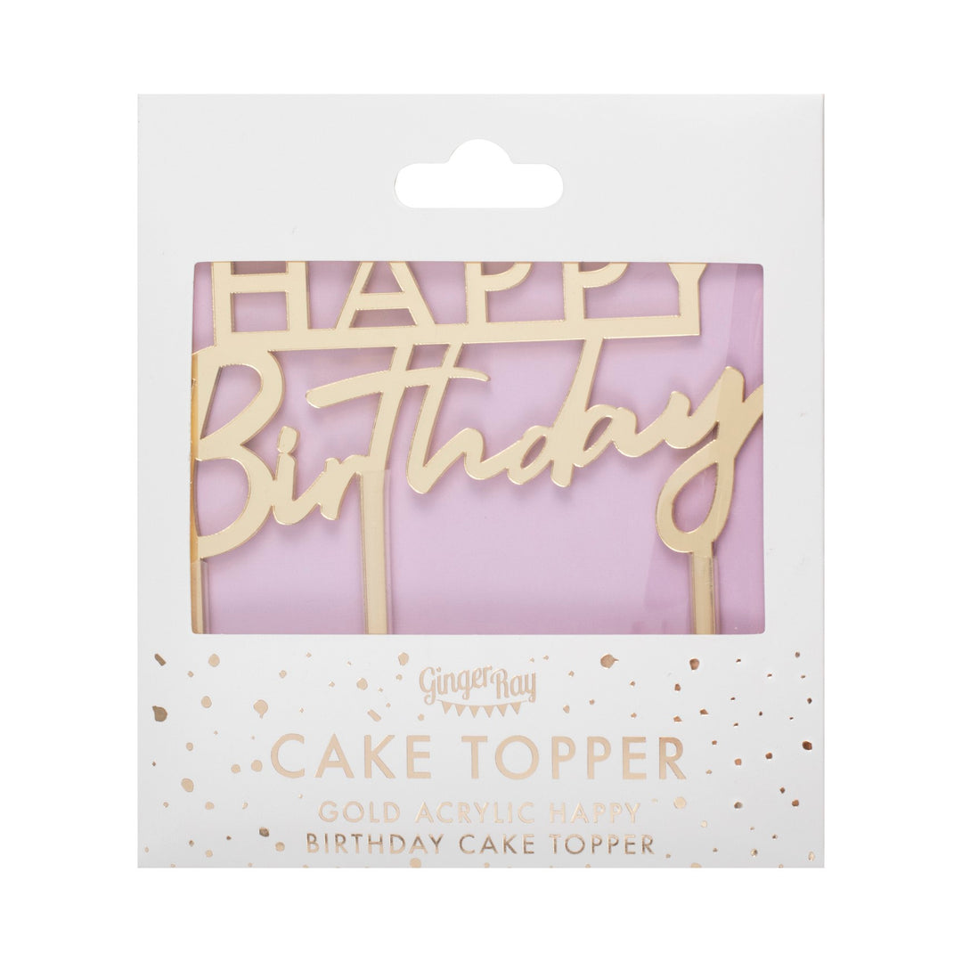 Kuchentopper Happy Birthday, Gold, Kuchen Deko kinderparties-shop