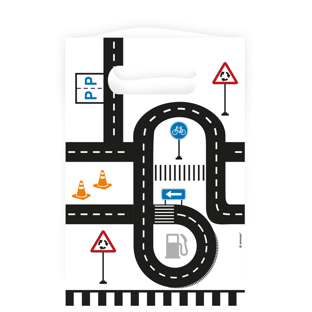 Mitgebsel Tüten Strasse Auto On the road 8er Set Papier