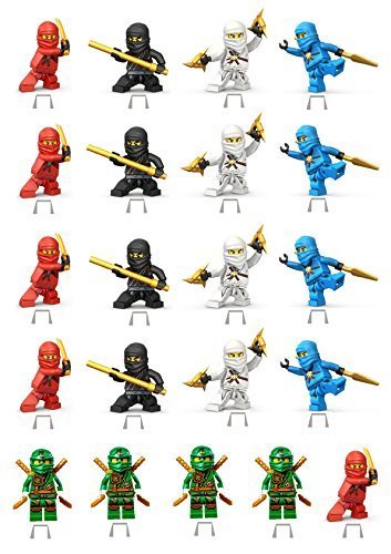 Muffin Deko, Lego Ninjago, 21 Stk, Esspapier, Geburtstagskuchen, Muffins, Kindergeburtstag, Motto-Party