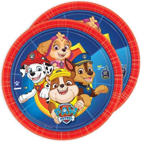 Party Teller Paw Patrol NEU, 8er Pack, 23cm, Party Deko Motto-Party am Kindergeburtstag, Geburtstag