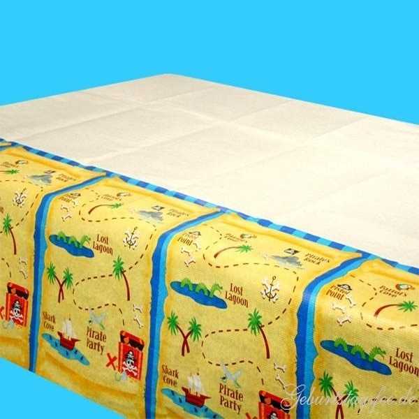 Tischdecke Piraten Schatzkarte, Papier, 1,4m×2,6m, Party Deko Motto-Party am Kindergeburtstag, Geburtstag