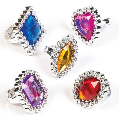 Mitgebsel: Ringe mit Schmucksteinen, 8er Pack