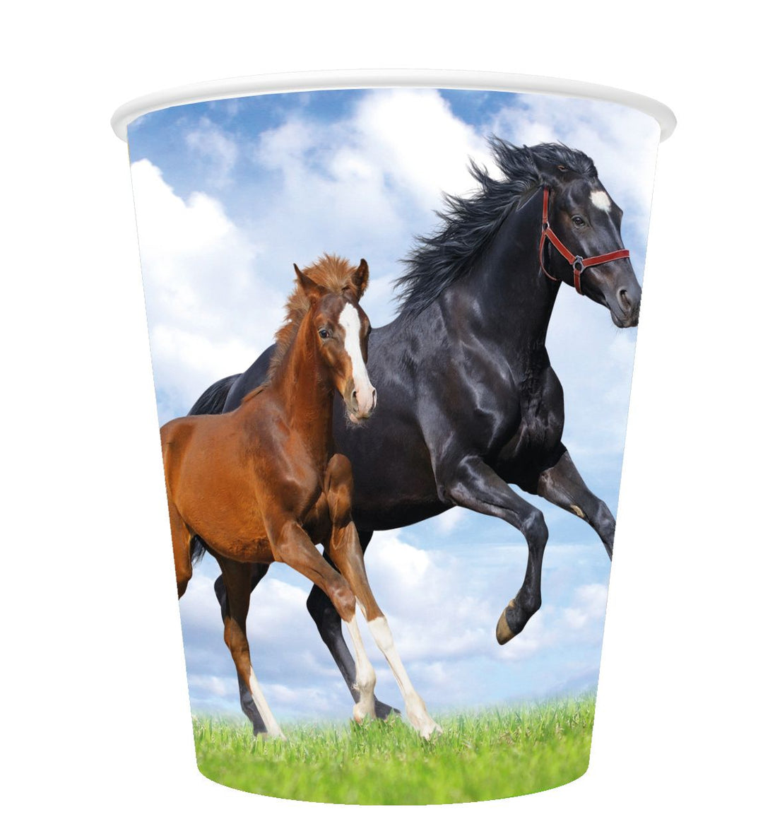 Party Becher Pferd und Fohlen, 8er Pack, Pappe
