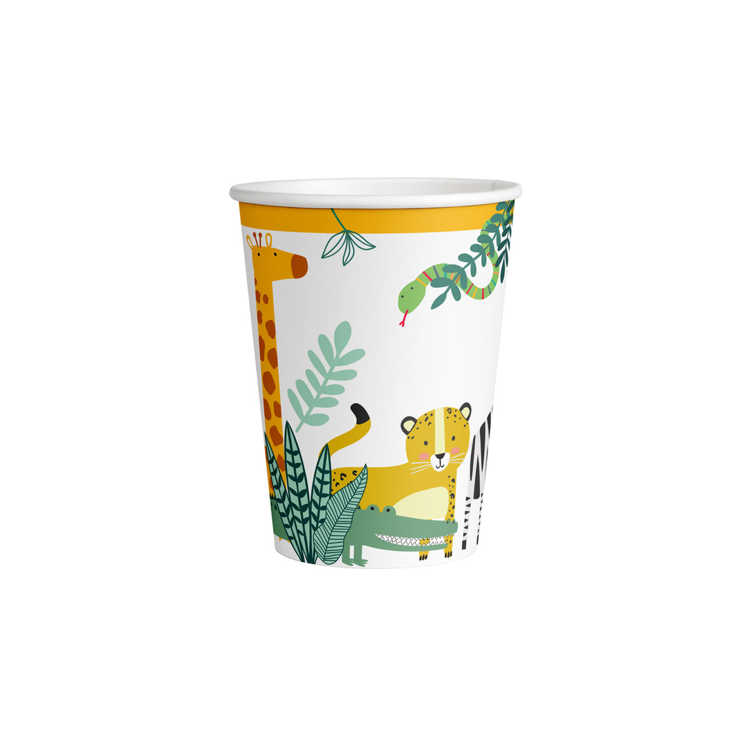 Partybecher Tiere Get Wild, 8er Pack, Pappe