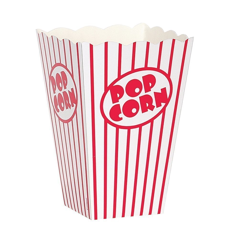 Popcorn Tüte, weiss-rot gestreift, 8er Pack