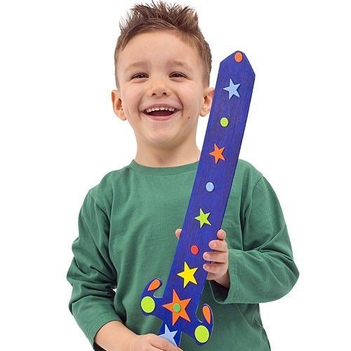 Blanko Pappform Schwerter, weiss, 6er Pack, 50cm