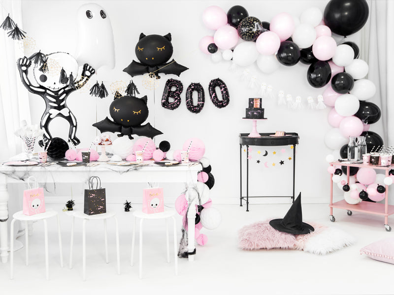 Trick or Treat Luftballons Fledermäuse, Halloween, gold-schwarz, 6er Pack kinderparties-shop