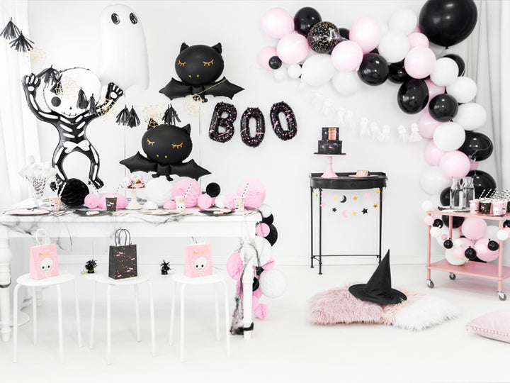 Trick or Treat Luftballons Fledermäuse, Halloween, gold-schwarz, 6er Pack kinderparties-shop