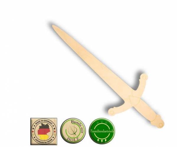 Blanko Pappform Schwert, Holz, 40cm, 1 Stück, Mitgebsel, Gastgeschenk, Giva-away, Spielzeug, Kindergeburtstag, Motto-Party