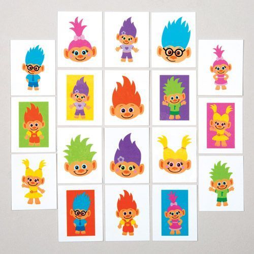 Tattoos, Trolls, Haarige Köpfe, 24er Pack, give-away