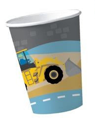 Party Becher Baustelle / Baumschinen, 8er Pack, Pappe
