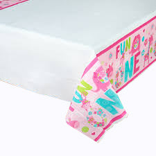 Tischdecke, 1. Geburtstag One Wild Girl, 1,37x2,59m, abwaschbar kinderparties-shop