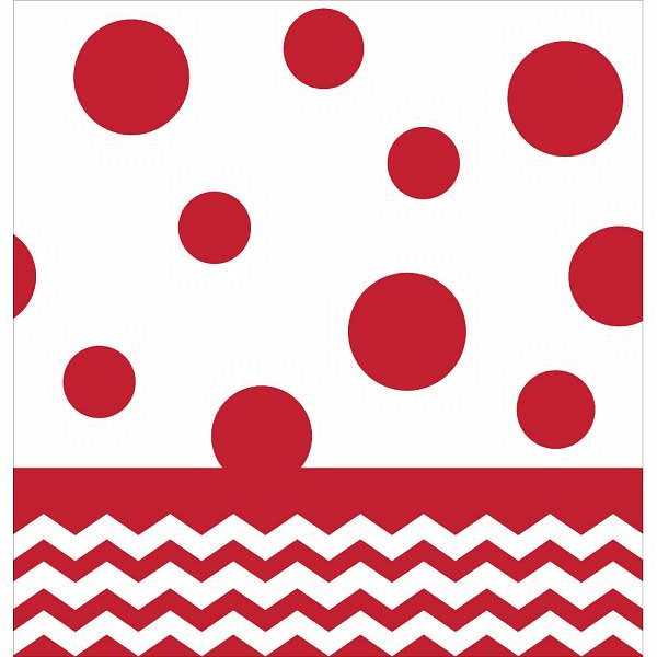 Tischdecke, Chevron rot, 137x274cm, Folie