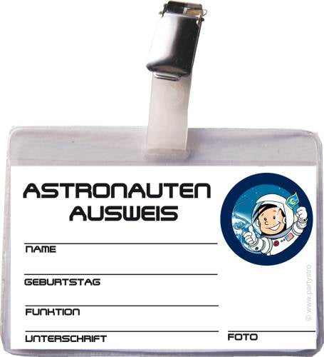Astronauten-Ausweis, Weltraum Party, 1 Stück