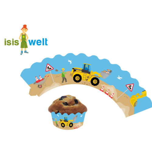 Muffinbanderolen, Baustelle, 12er Pack, 20cm