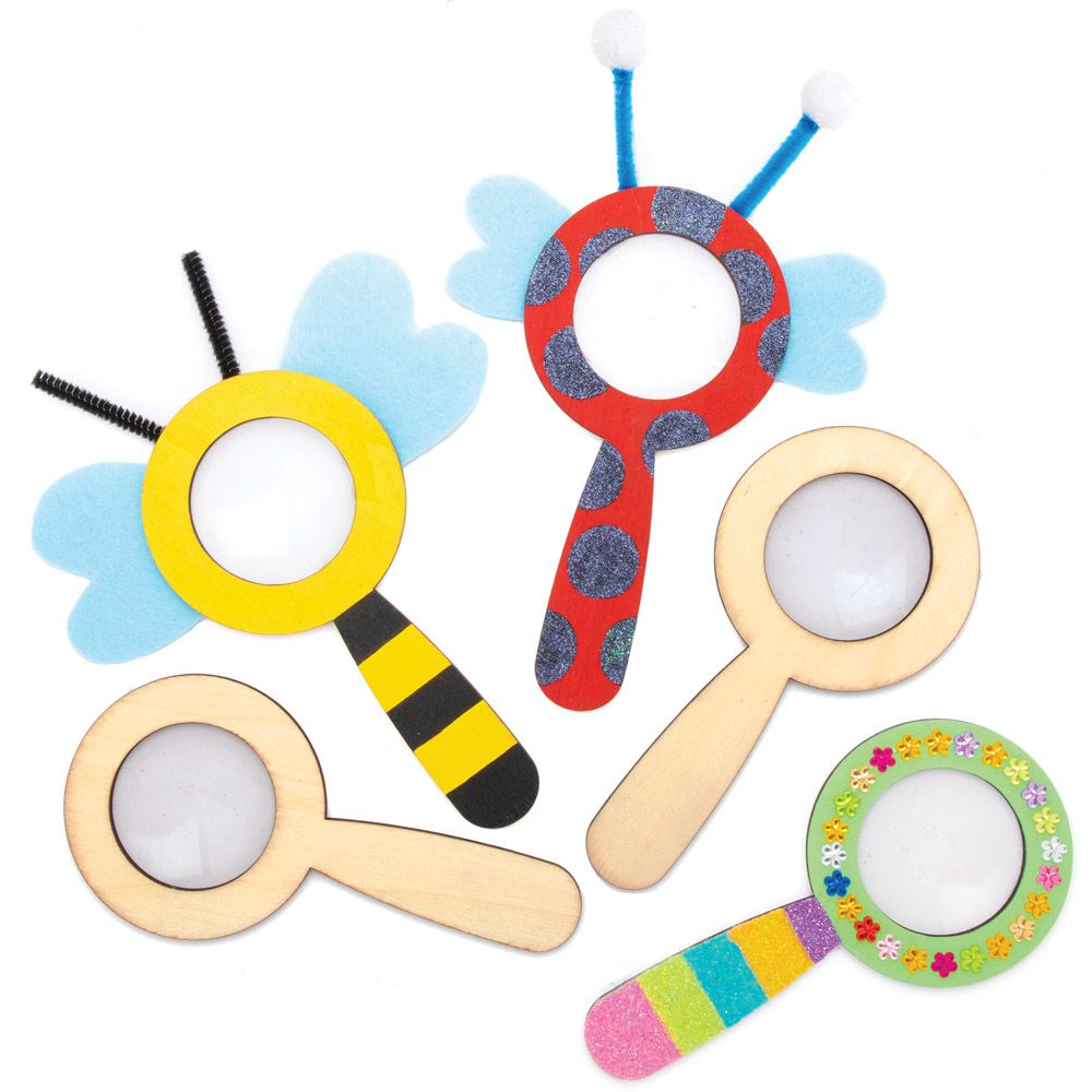Bastel-Set: Lupe, Detektiv, 5er Pack, Mitgebsel, Gastgeschenk, Giva-away, Spielzeug, Kindergeburtstag, Motto-Party