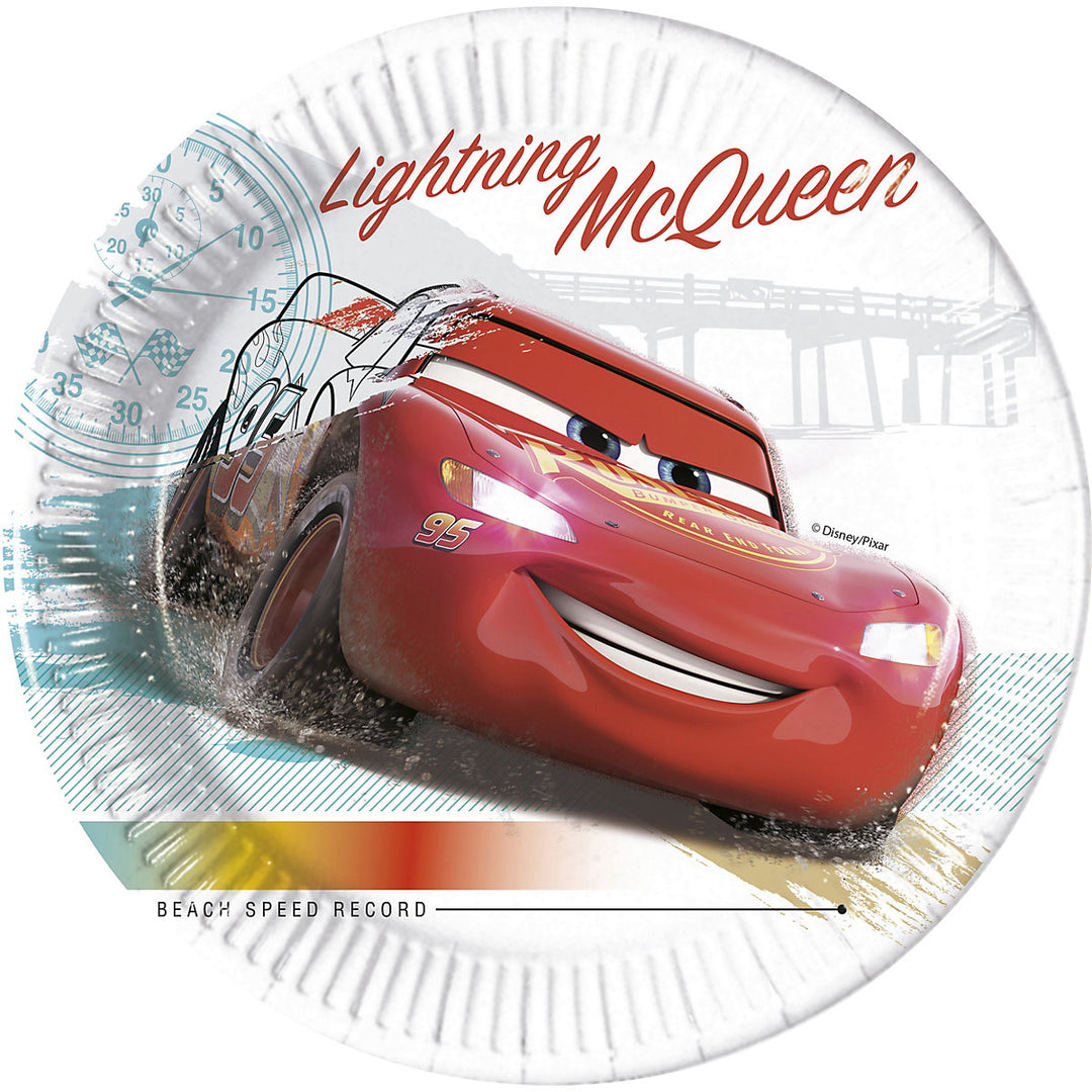 Cars High Speed Party Teller, 8er Pack, 23 cm, kompostierbar