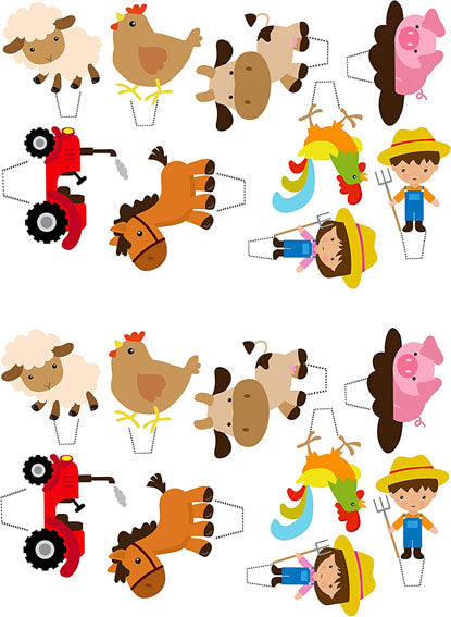 Muffin Deko, Bauernhof & Tiere, 18 Motive, Esspapier