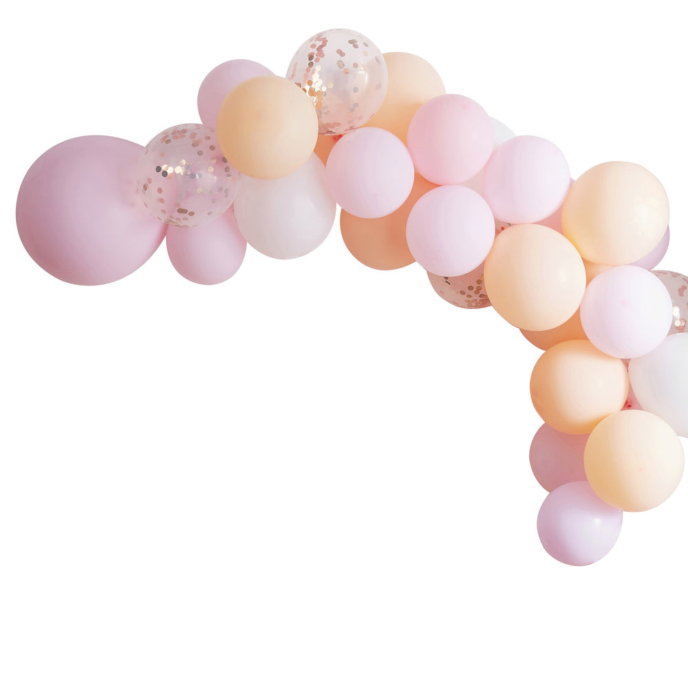 Ballongirlande rosa und pfirsisch, pastell, DIY, 60 Ballons kinderparties-shop