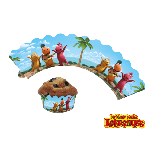 Muffin Banderole, Drache Kokosnuss, 12 Pack