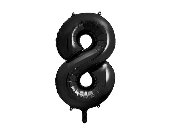 Schwarze Zahlen Folienballon, Nummer 1-9 und 0, 86cm