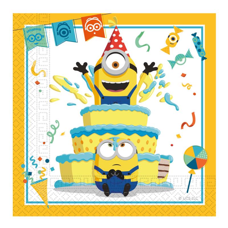Minions Servietten, 20er Pack, 33x33cm