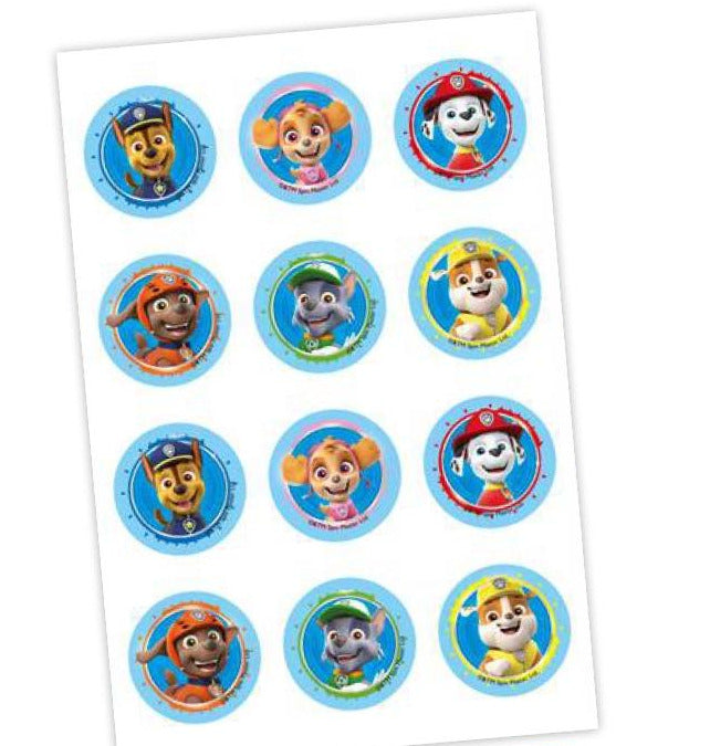Muffin Deko Paw Patrol aus Zucker, 12er Set, Cupcake Deko