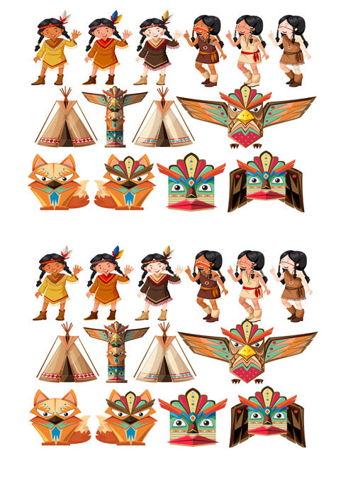 Muffin Deko, Native Americans (Indianer), 28 Motive, Esspapier