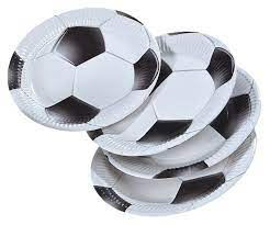 Party Teller Fussball, rund, 8er Pack, 23cm